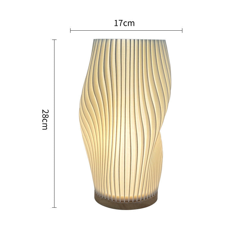 3D-Drehlampe mit USB-Aufladung, Creme-Stil