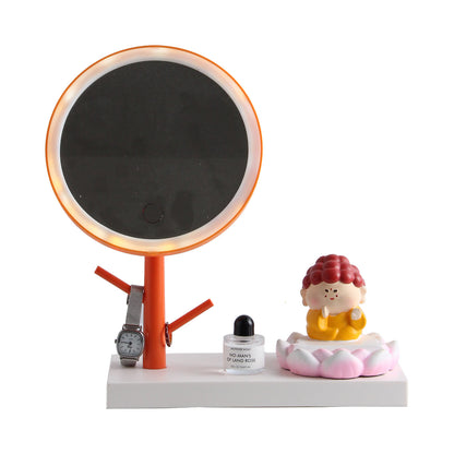 Schminkspiegel mit LED-Licht und Handyhalter