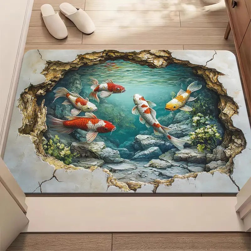 Badezimmermatte aus Kieselgur mit 3D-Muster