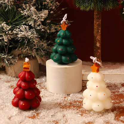 Weihnachtskerzen aus Sojamischung, Christbaumform