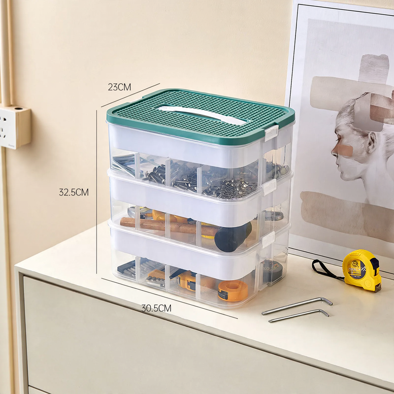 Organizer-Box mit Fächern, Edelstahl, Modell yz-3271-2