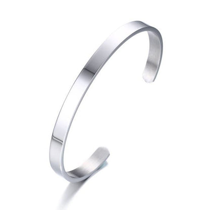Armband aus Edelstahl, offen, glatte Oberfläche