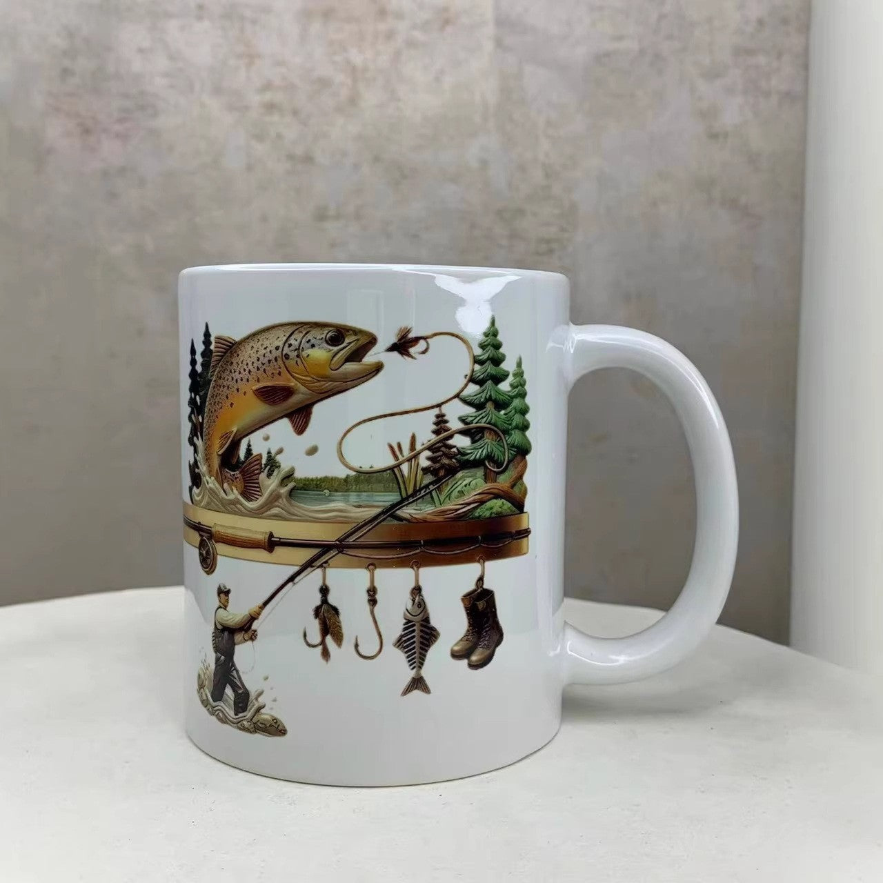 Keramik-Kaffeetasse mit Motiv, 301-400ml
