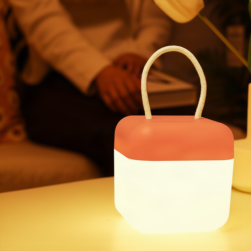 Tragbare LED-Laterne mit Silikon, 10,5 cm