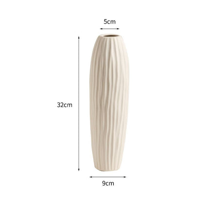 Keramikblumenvase, Landhausstil, Webstruktur