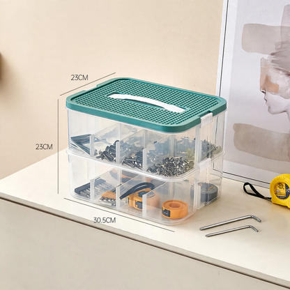 Organizer-Box mit Fächern, Edelstahl, Modell yz-3271-2