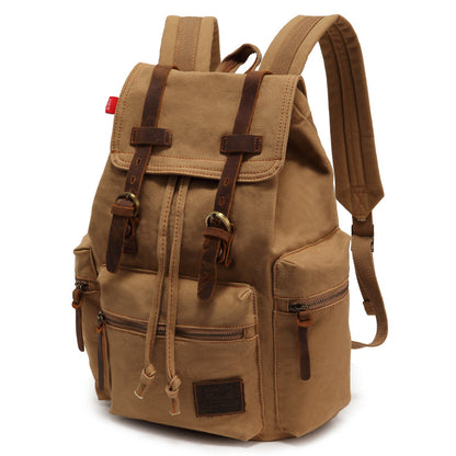 Leinen-Rucksack, 36–55 L, 15,6 Zoll, im Vintage-Stil
