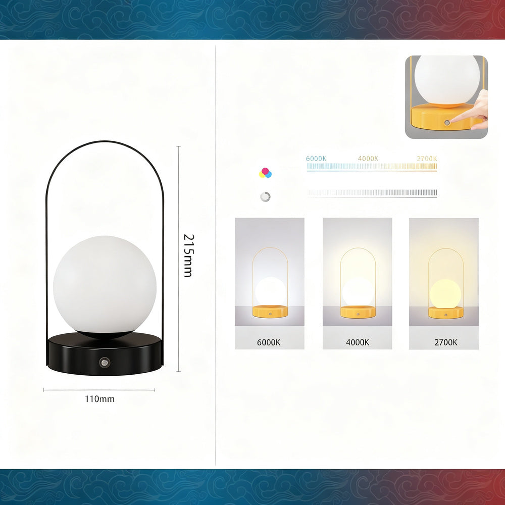 Nachttischlampe mit Farbwechsel und Dimmfunktion, Modell YCZM-9