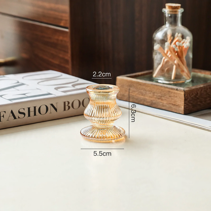 Kerzenständer aus Glas, Bernsteinfarbe, europäischer Stil