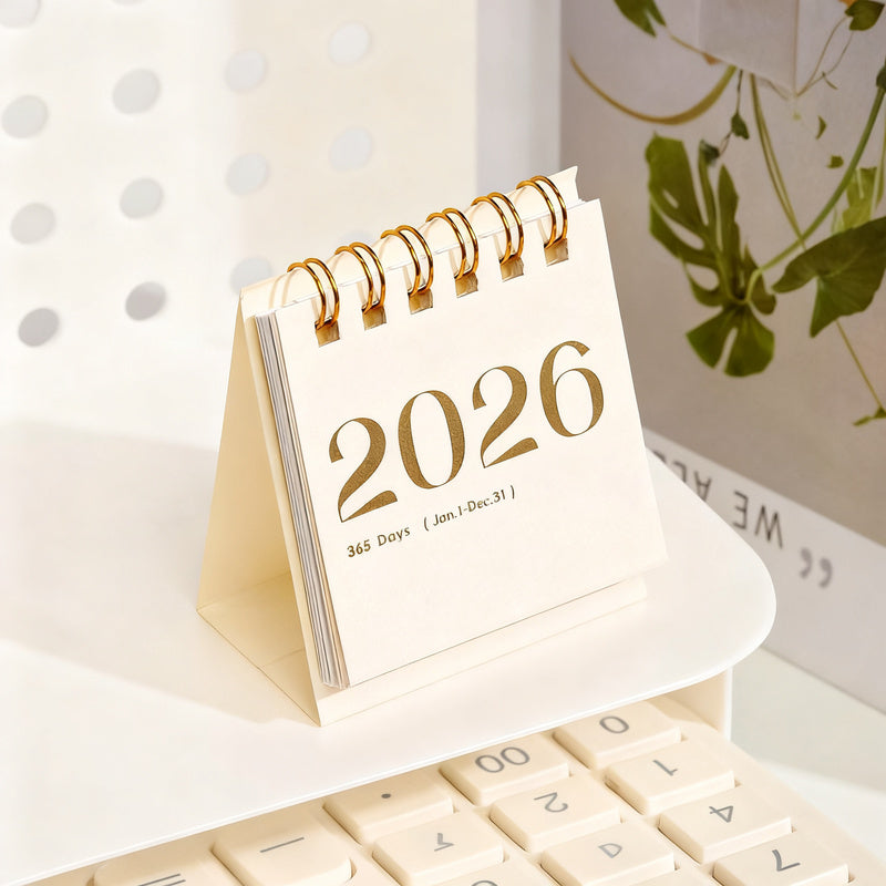 Tischkalender 2026 mit Rosen und Schmetterlingen