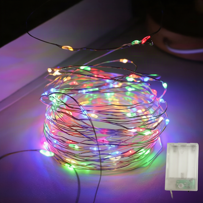 LED-Lichterkette, 10 m, 100 Lichter, USB/Batterie