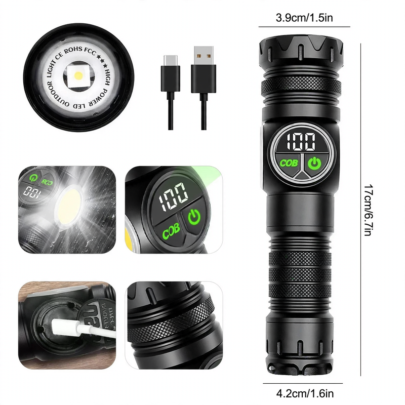 LED-Taschenlampe, Aluminium, 300 mAh, fokussierbar