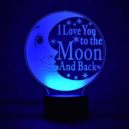 3D-LED-Nachtlicht Mond mit Farbwechsel