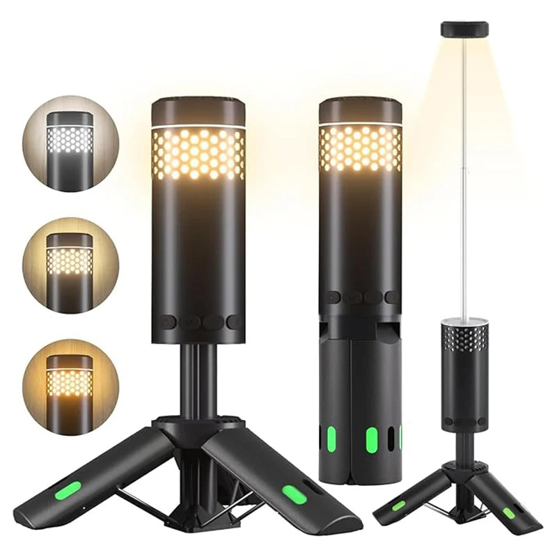 Campinglaterne mit Stativ, wiederaufladbare LED-Leuchte