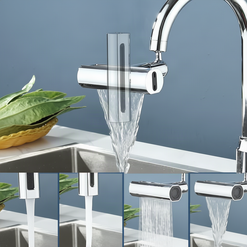Wasserhahn-Aufsatz mit Wasserfall-Funktion