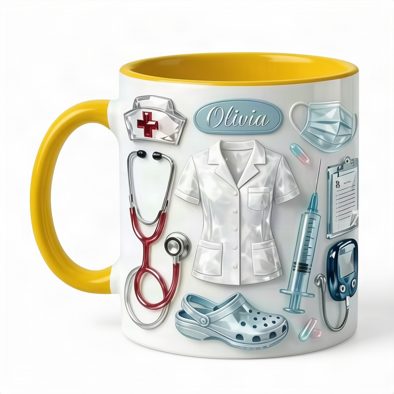 Keramik-Kaffeebecher mit Spruch, 301–400 ml