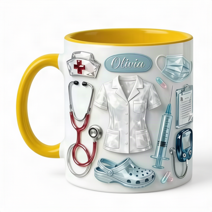Keramik-Kaffeebecher mit Spruch, 301–400 ml