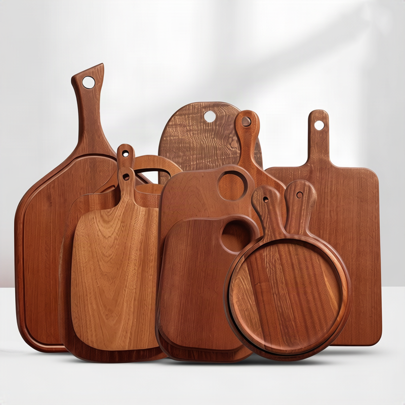 Holz-Schneidebrett, quadratisch, einzeln oder 3er-Set