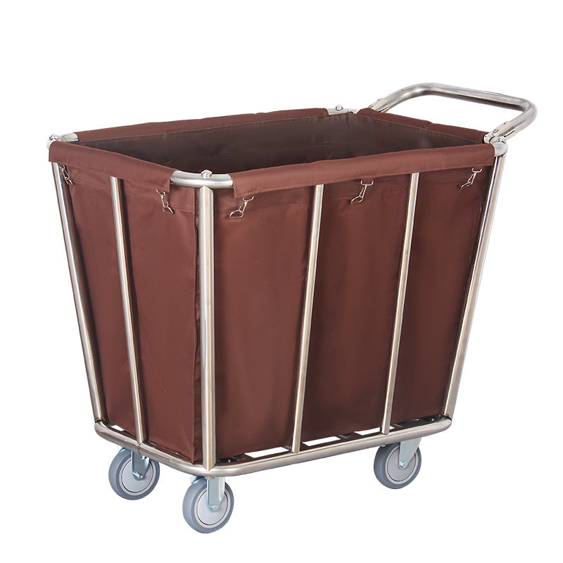 Edelstahl-Wäschewagen mit Rollen