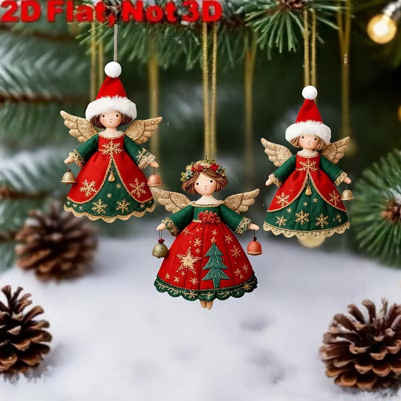Weihnachtsbaumschmuck aus Holz, 6er-Set