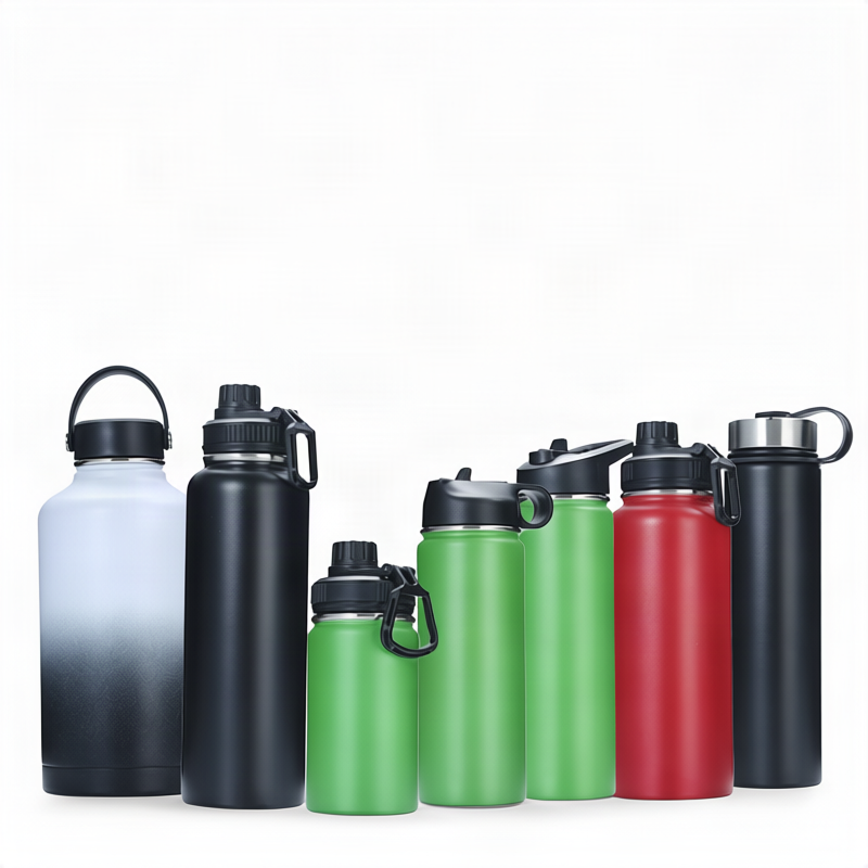 Isolierte Edelstahl-Trinkflasche mit Tragegriff