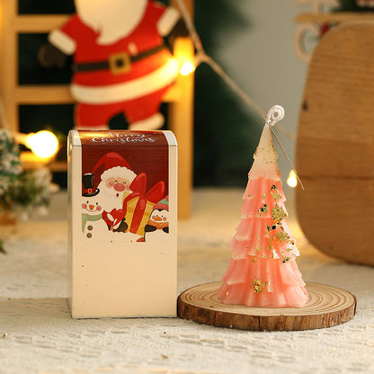 Duftkerze Weihnachtsbaum aus Sojawachs mit Blattgold