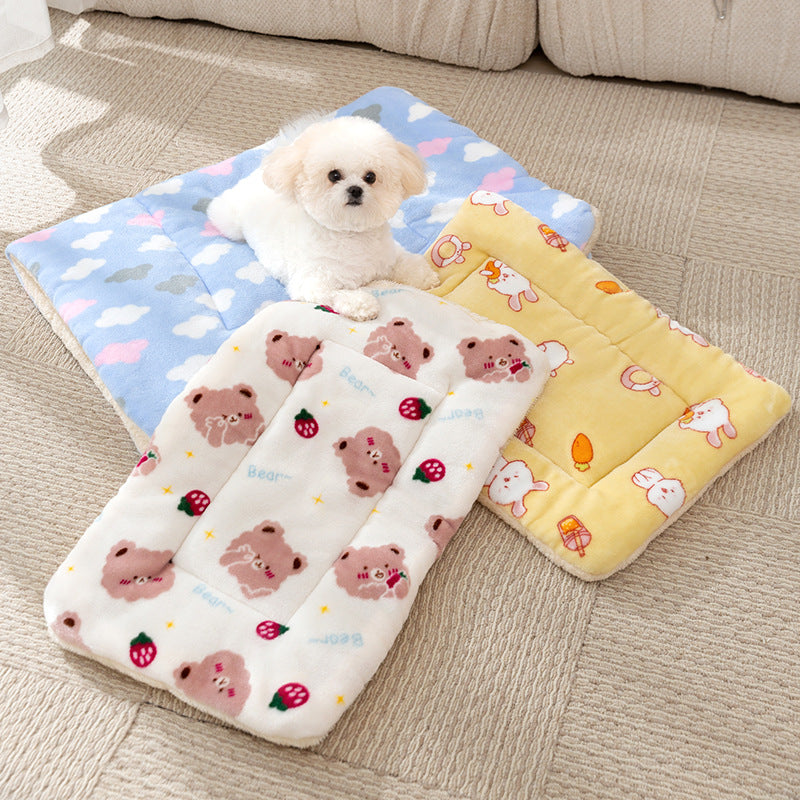 Flanell-Haustierdecke mit Cartoon-Motiven