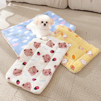 Flanell-Haustierdecke mit Cartoon-Motiven