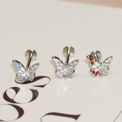 Lippenstecker Edelstahl mit Strass, verschiedene Größen