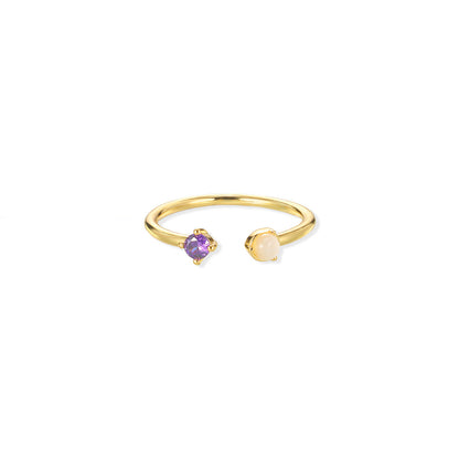 Geburtsstein-Ring, verstellbar