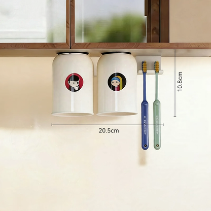 Magnetische Zahnbürsten-Ablage, wandmontierbar