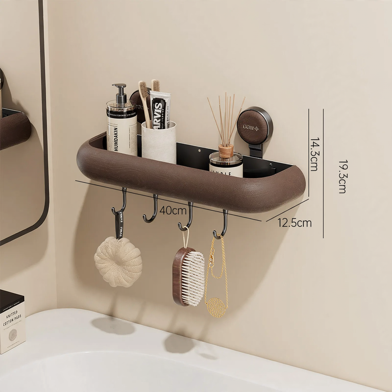 Badezimmer-Wandregal mit Saugnapf, ablaufbar