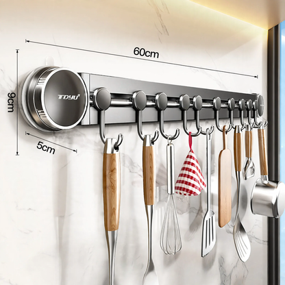 Wandmontage-Regal mit Haken, 6–10 Haken
