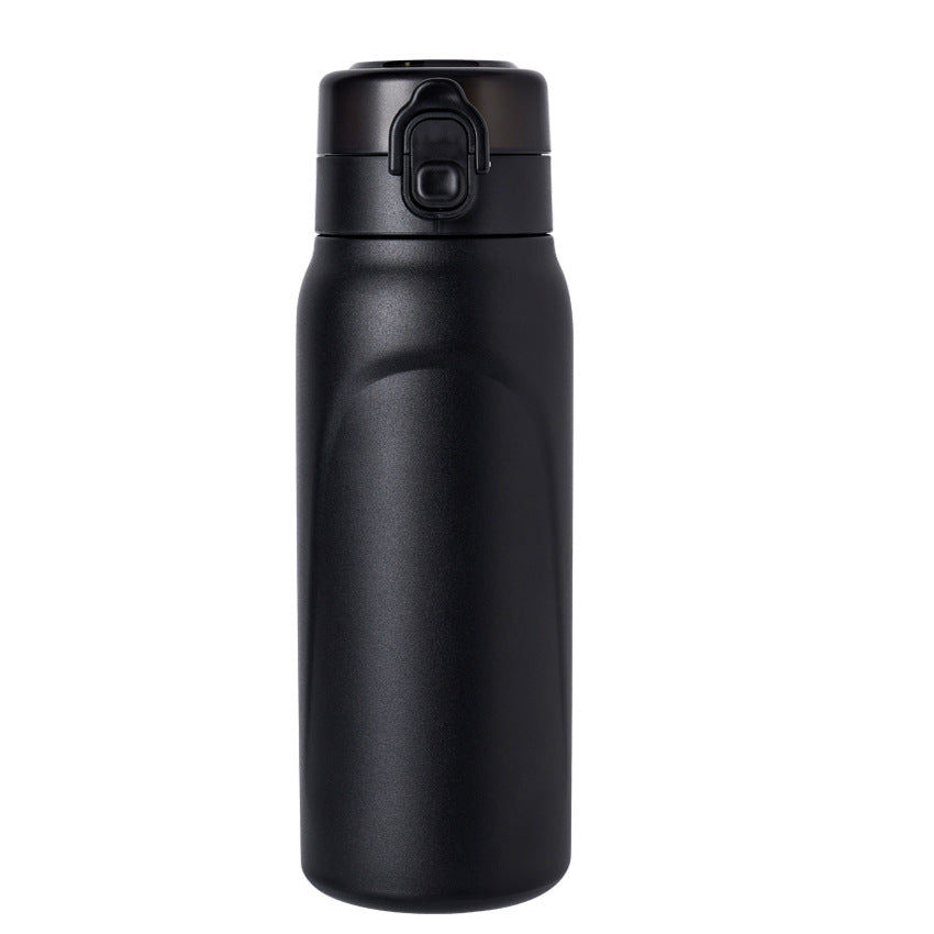 Edelstahl-Trinkflasche 750 ml mit Strohhalm