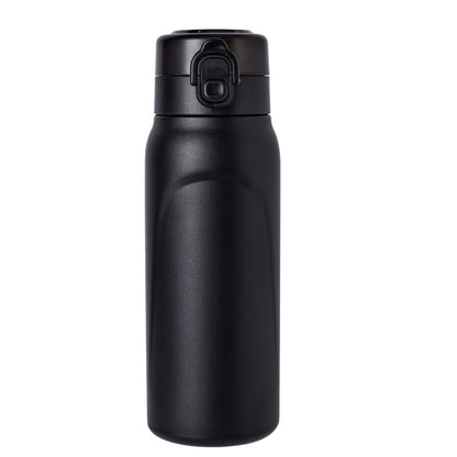Edelstahl-Trinkflasche 750 ml mit Strohhalm