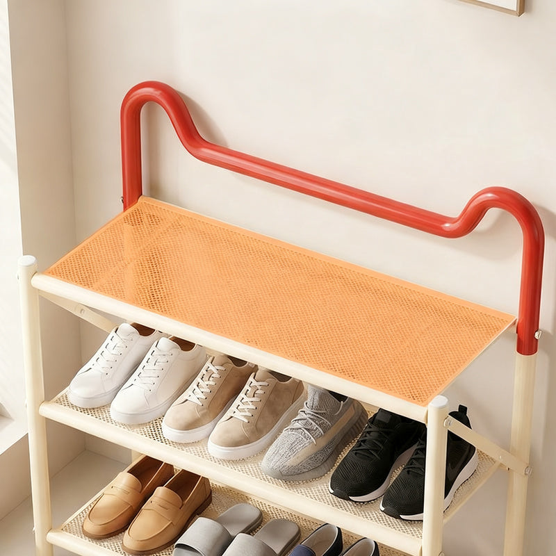 Klappbarer Schuhregal aus Metall, 3–5 Ebenen
