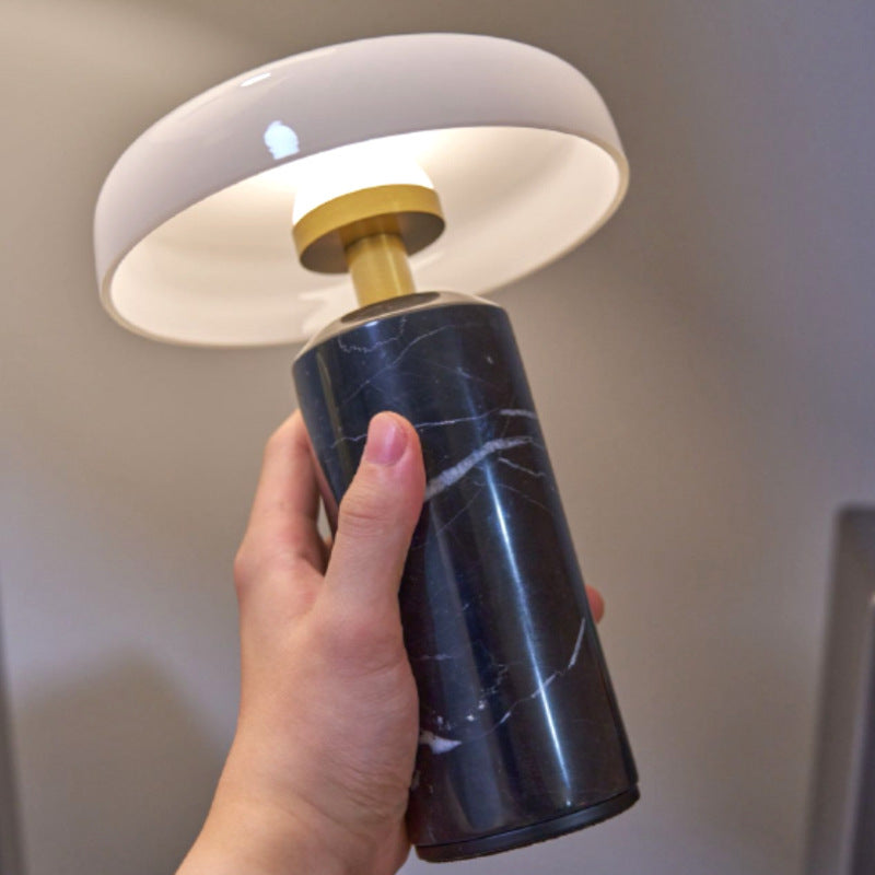 Tragbare Tischleuchte, Marmor, LED, Touchschalter