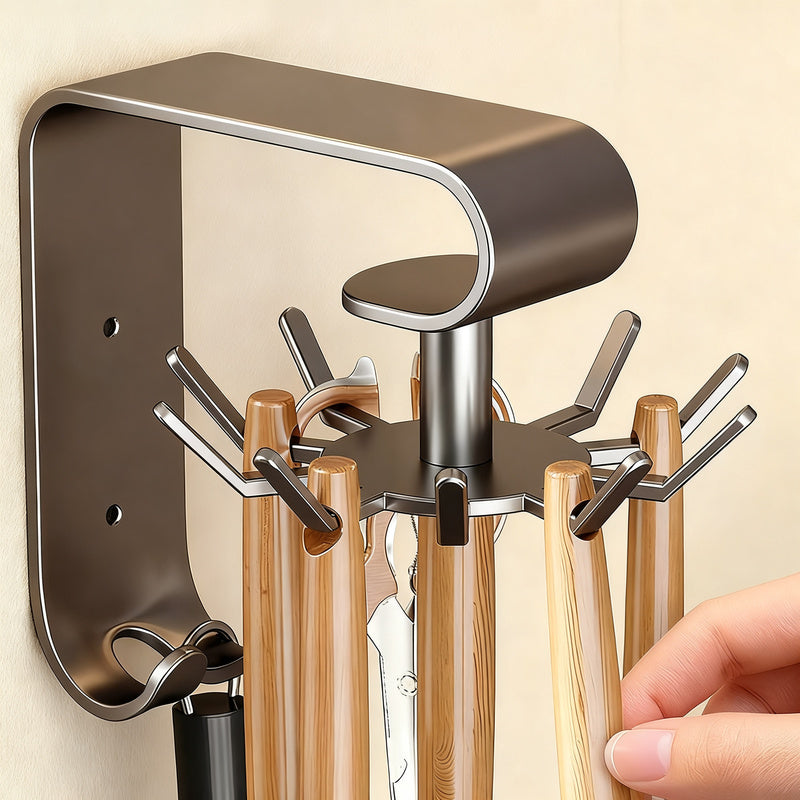 Drehbarer Küchen-Wandhaken mit 10 Haken