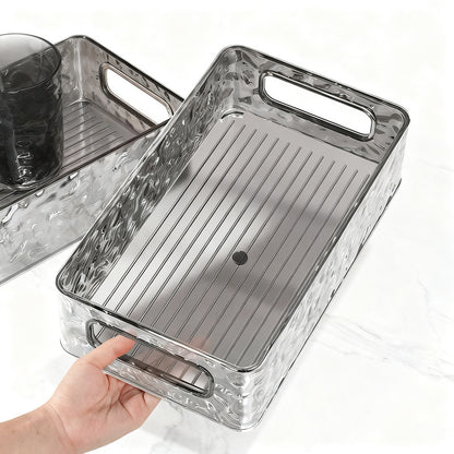 Transparente Kunststoff-Aufbewahrungsbox mit Eismuster