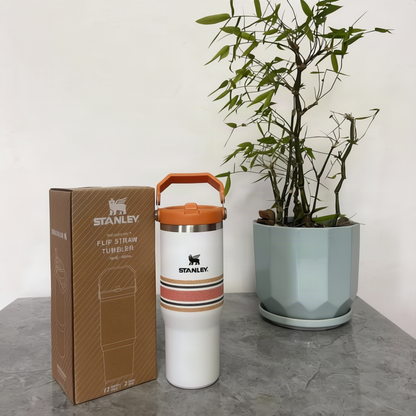Isolierbecher 870 ml mit Strohhalm und Deckel