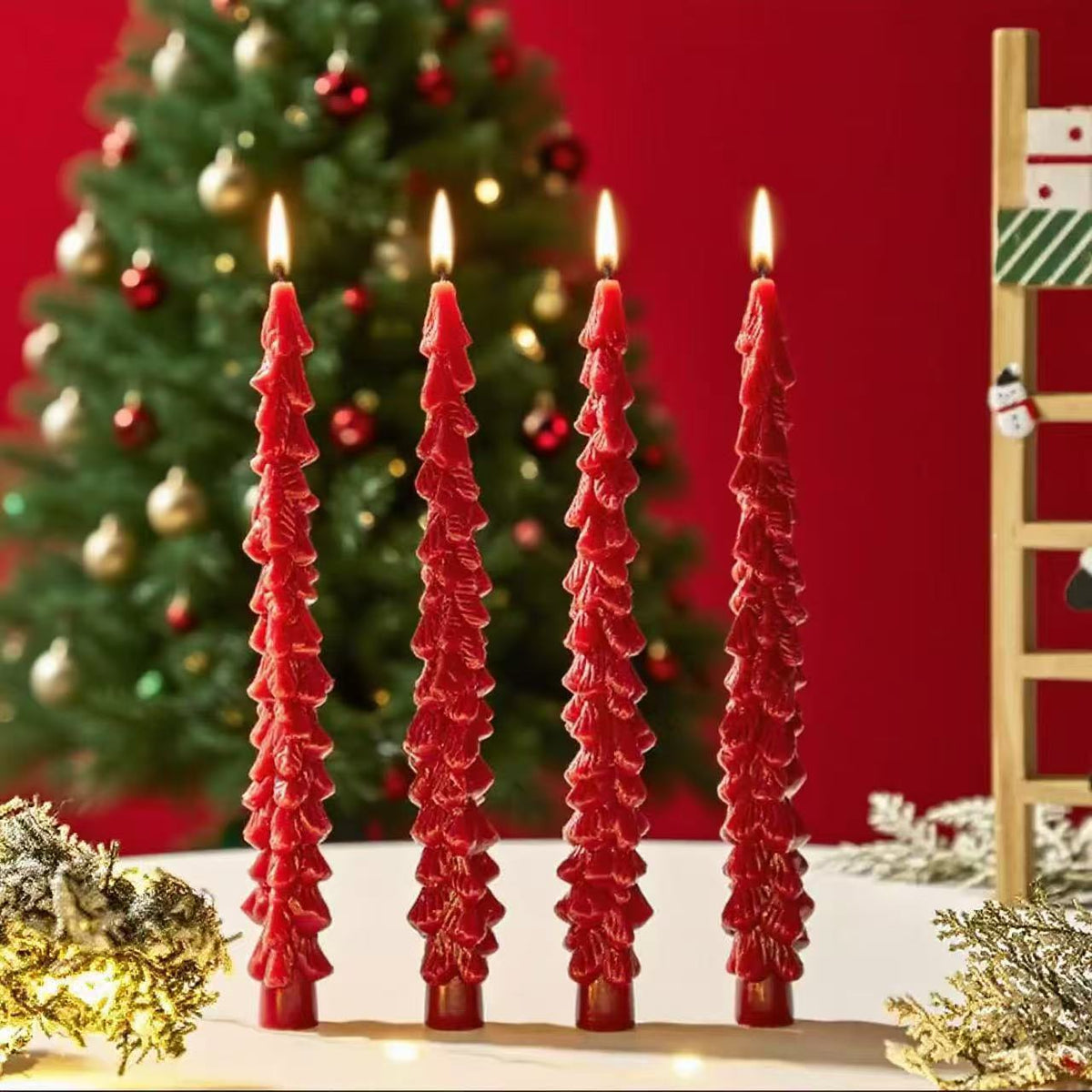 Weihnachtsbaum-Duftkerze, handgefertigt