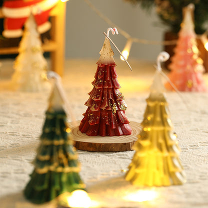 Duftkerze Weihnachtsbaum aus Sojawachs mit Blattgold