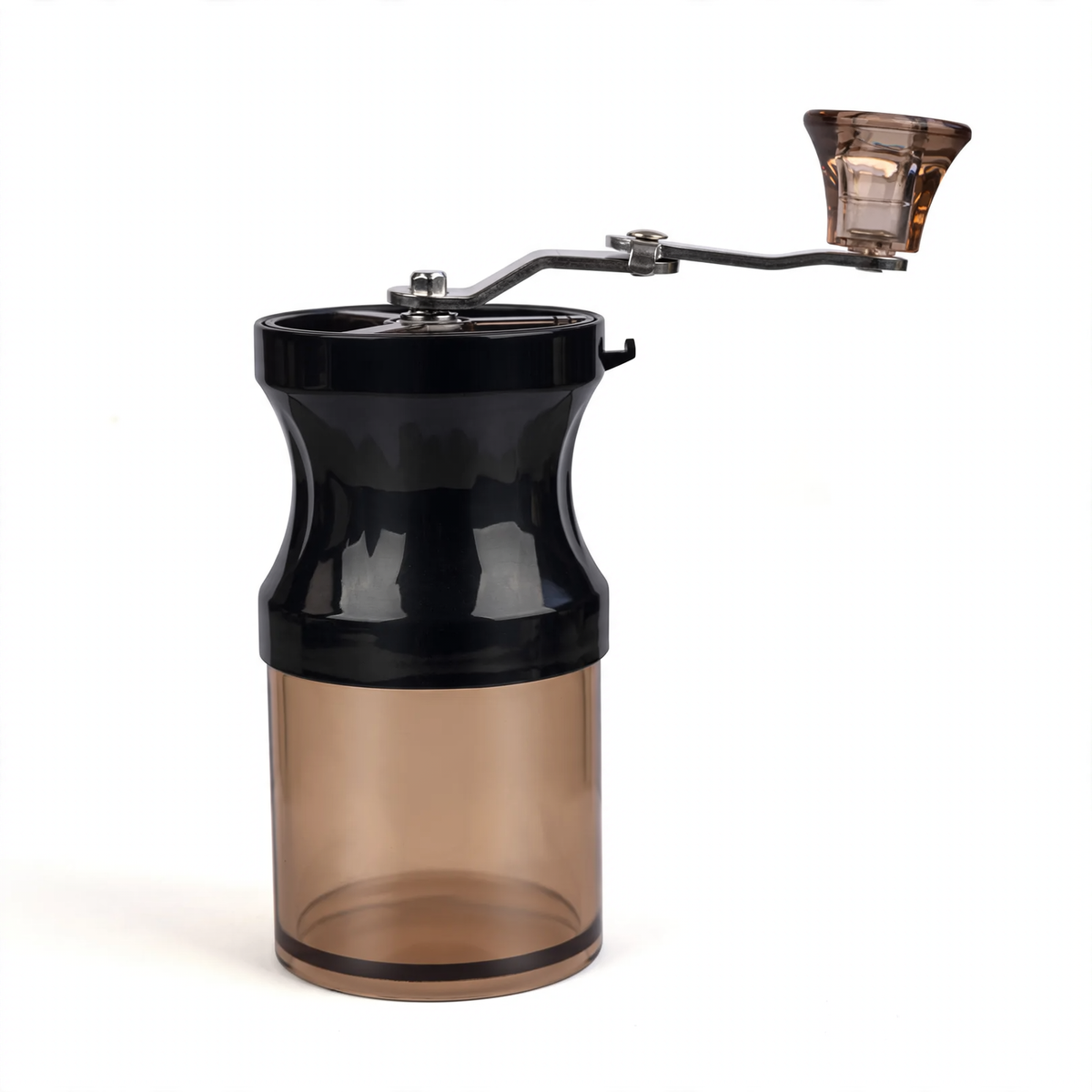Handkurbel-Kaffeemühle aus Glas