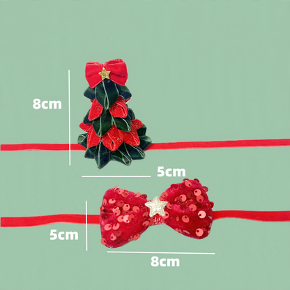 Weihnachts-Accessoires für Haustiere, Hut und Schleife