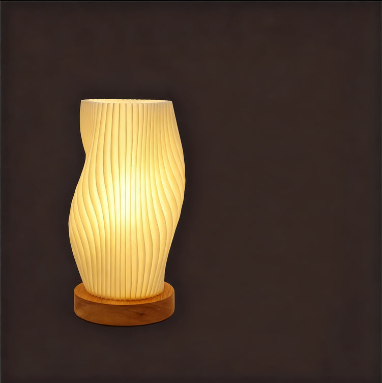 3D-Drehlampe mit USB-Aufladung, Creme-Stil