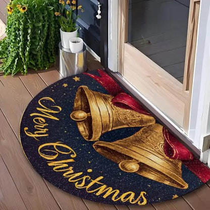 Halbrundes Fußmatte, Kristallvelours, Weihnachtsdesign