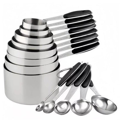 Edelstahl-Messlöffel und Messbecher-Set, 6-teilig