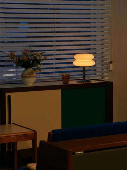 Brehn | DESIGNER GLAS TISCHLAMPE - AMBIENTE LED LAMPE FÜR SCHLAFZIMMER UND ARBEITSZIMMER
