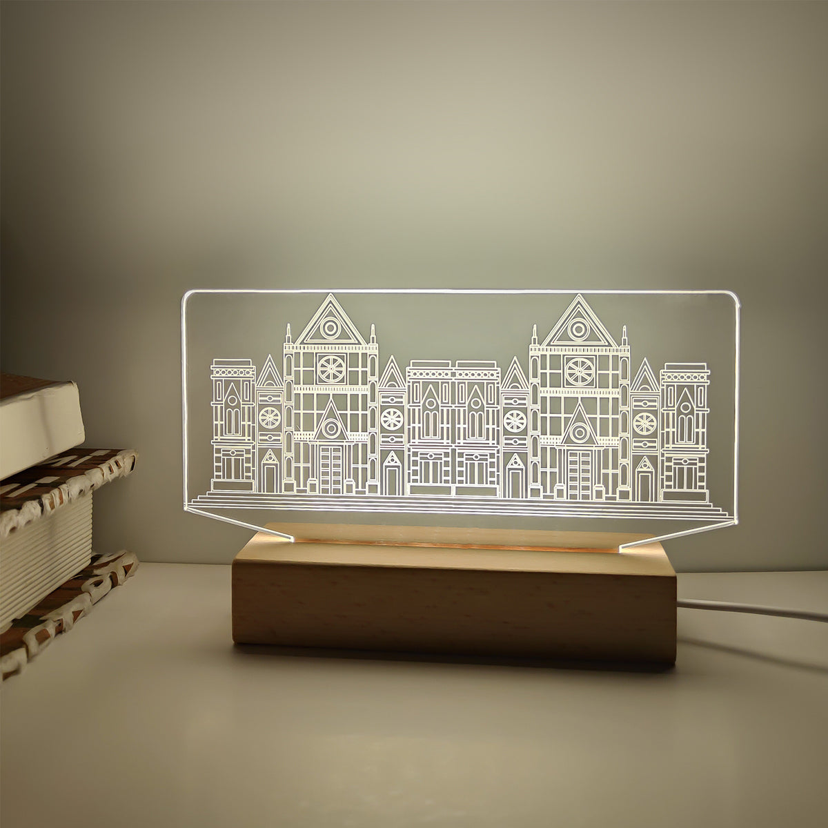 3D Architektur-Nachtlicht mit Acrylschirm