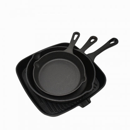 Gusseisen-Bratpfannen-Set, 5-teilig